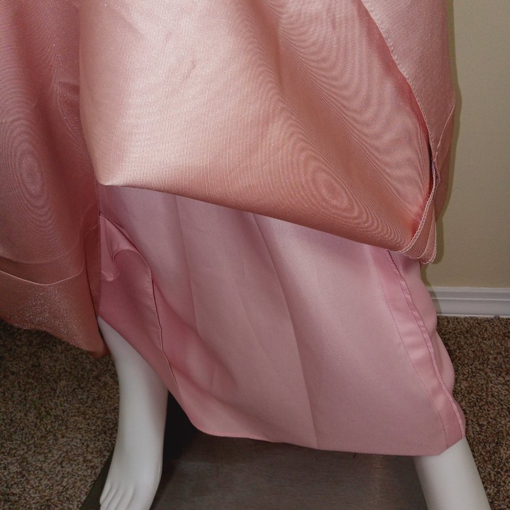 Alfred Sung Sleeveless V-Neck Dress Women's Size 6 Toasted Sugar Satin D778 - Picture 4 of 9